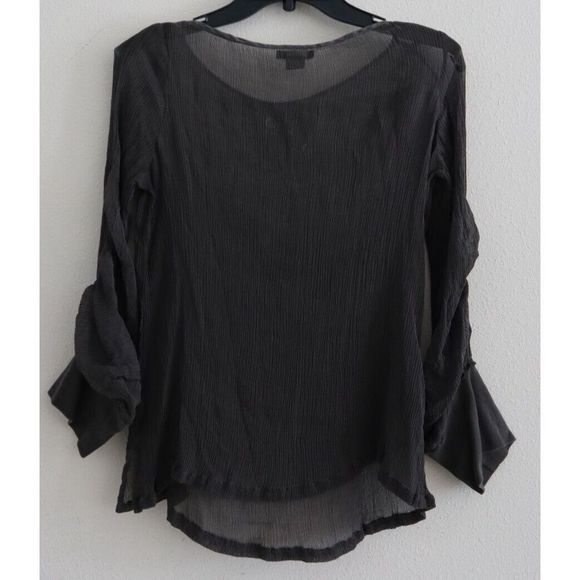 Armani Exchange Women's Sz L Gray Boho Style Lightweight Tunic Top - Picture 2 of 7